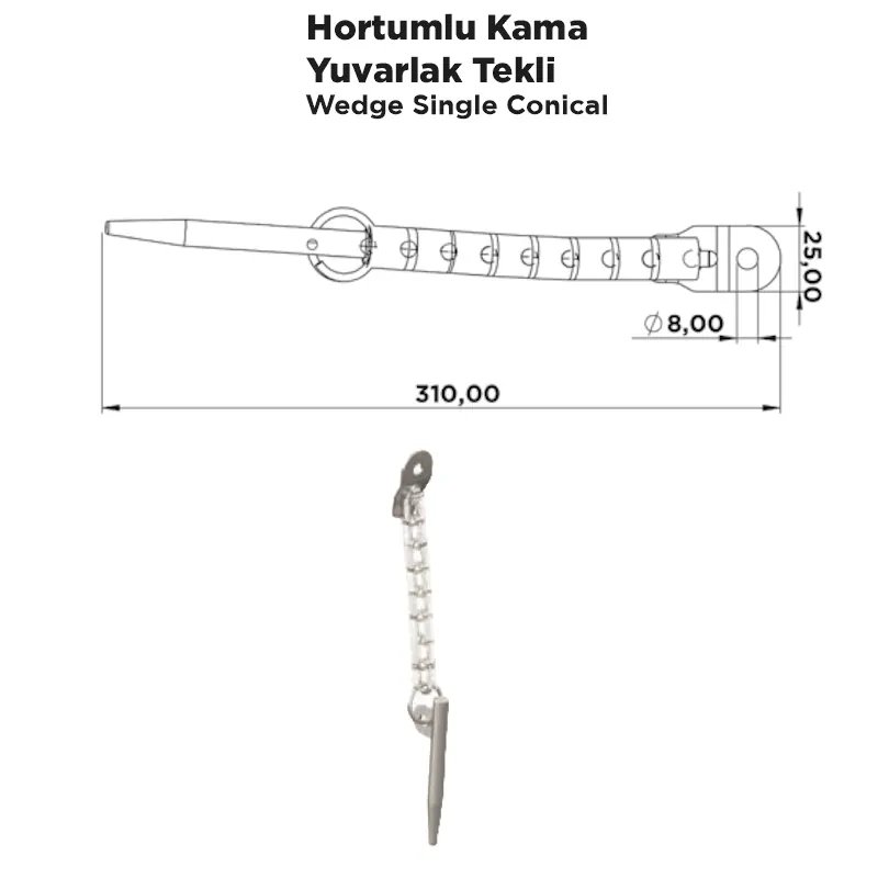 Hortumlu Kama Yuvarlak Tekli - Görsel 2