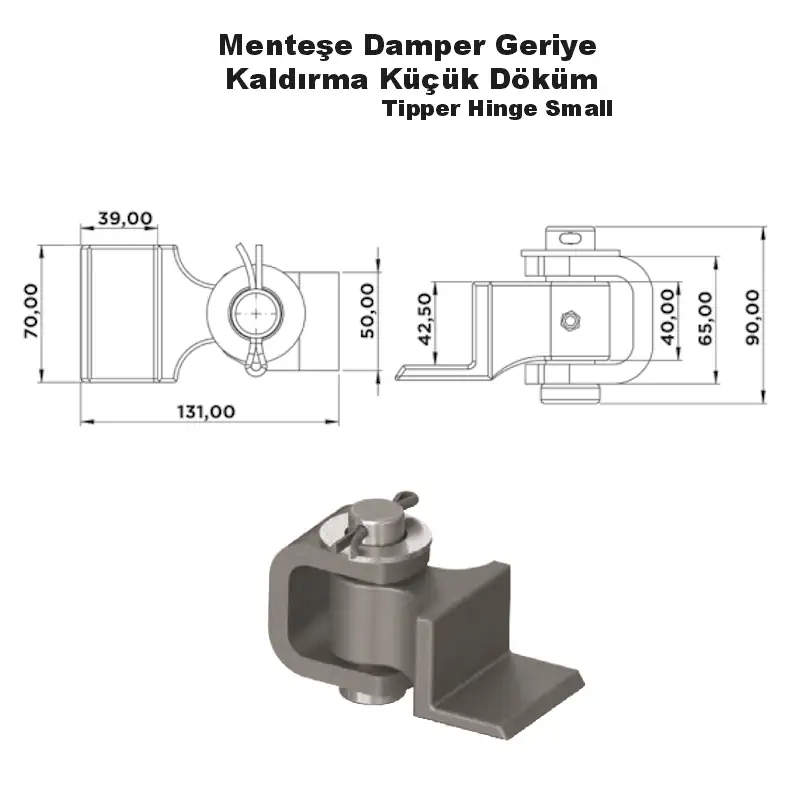 Menteşe Damper Geriye Kaldırma Küçük Döküm - Görsel 2
