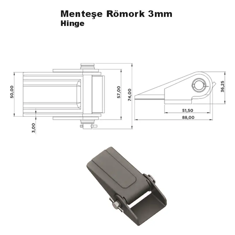 Menteşe Römork 3mm - Görsel 2