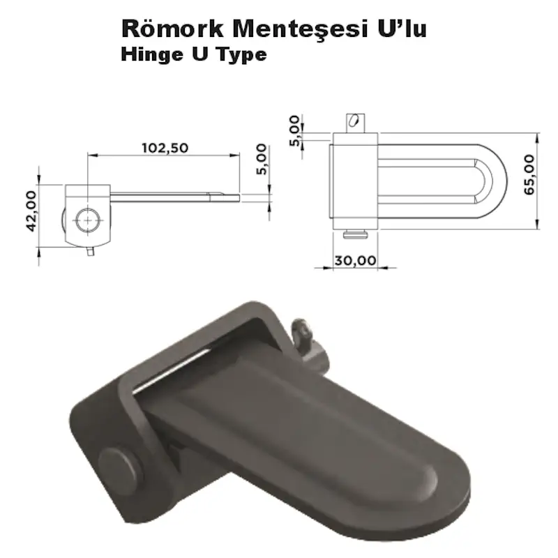 Römork Menteşesi U’lu - Görsel 2