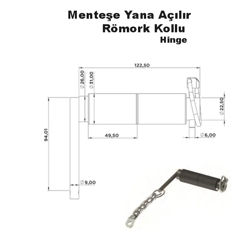 Menteşe Yana Açılır Römork Kollu - Görsel 2