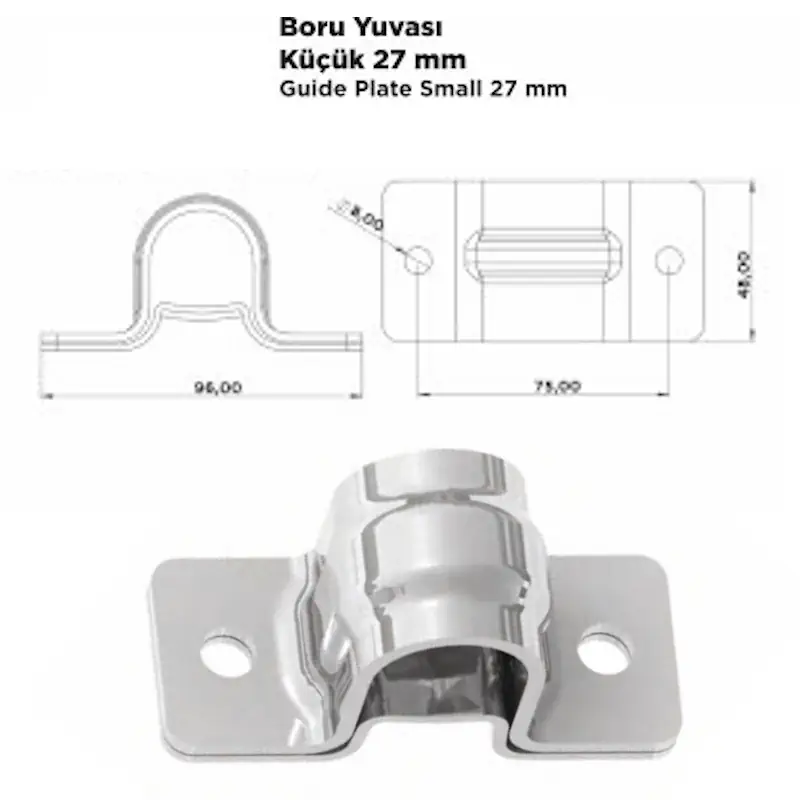Boru Yuvası Küçük 27 mm - Görsel 2