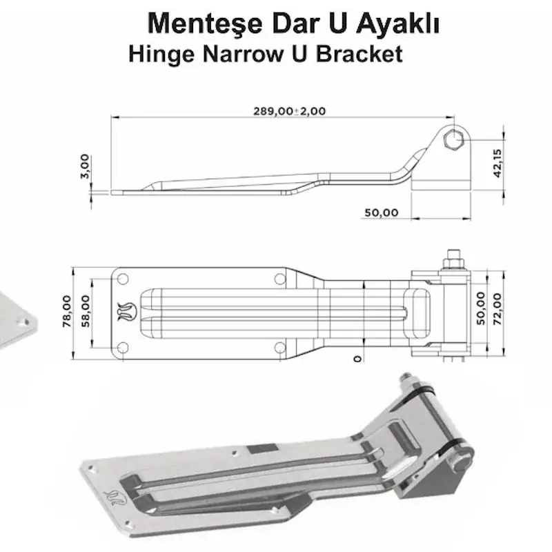 Menteşe Dar U Ayaklı - Görsel 2
