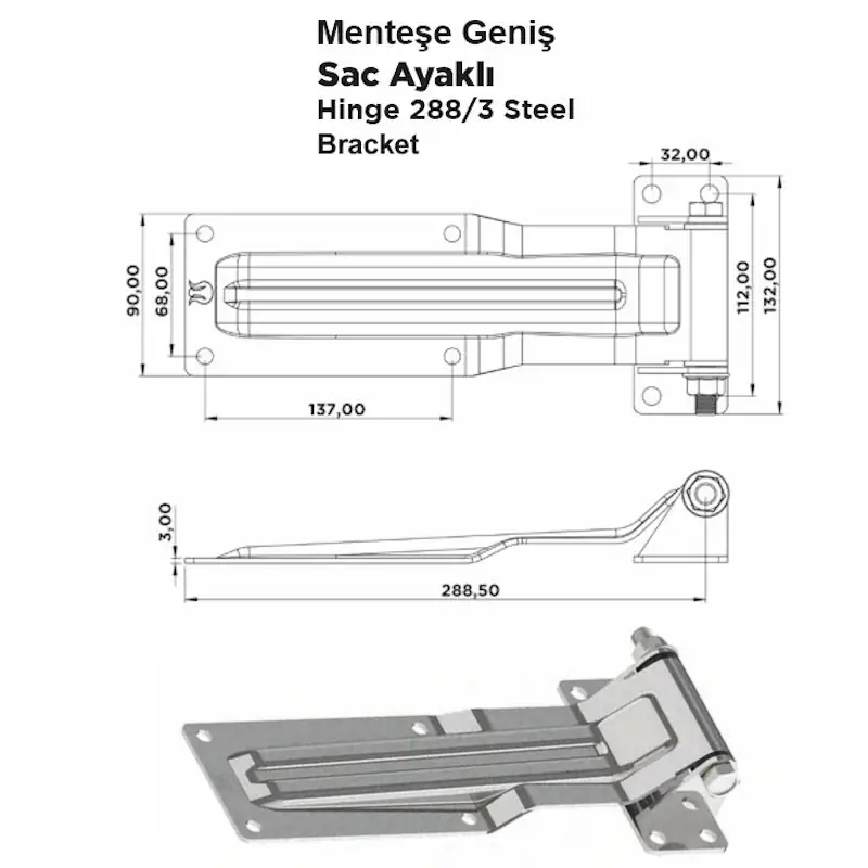 Menteşe Geniş Sac Ayaklı - Görsel 2