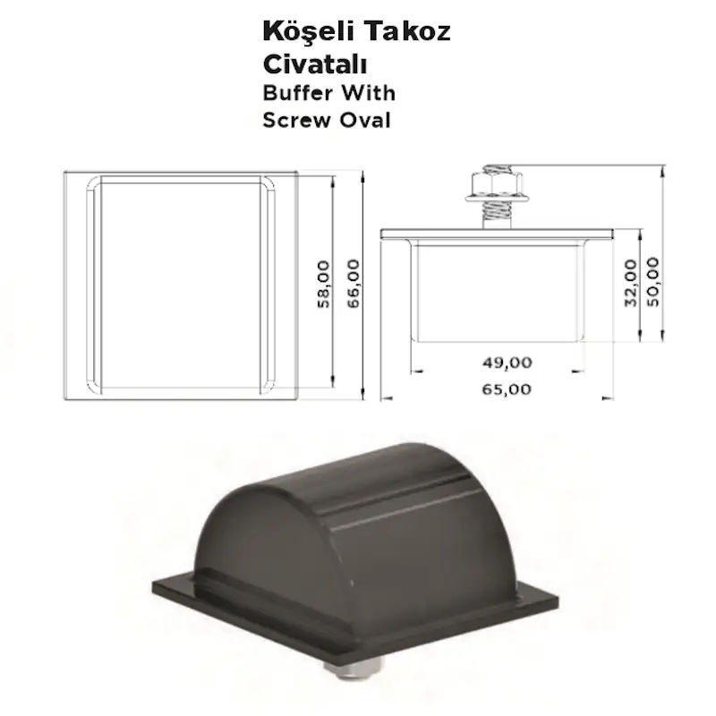 Köşeli Takoz Civatalı - Görsel 2