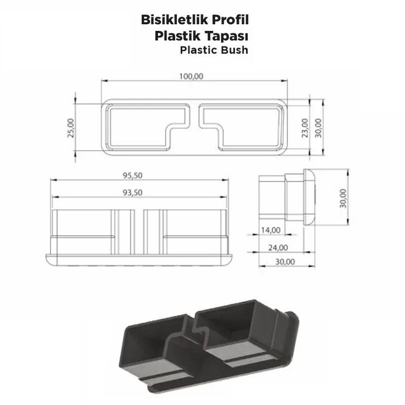 Bisikletli Profil Plastik Tapası - Görsel 2