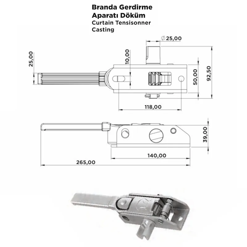 Branda Gerdirme Aparatı Döküm - Görsel 2