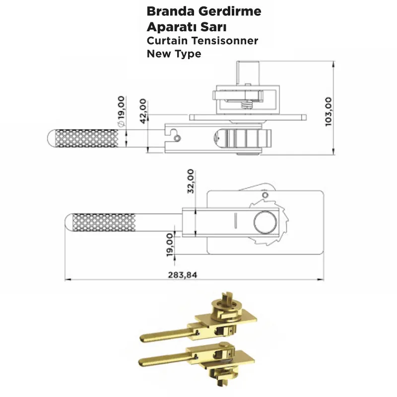 Branda Gerdirme Aparatı Sarı - Görsel 2