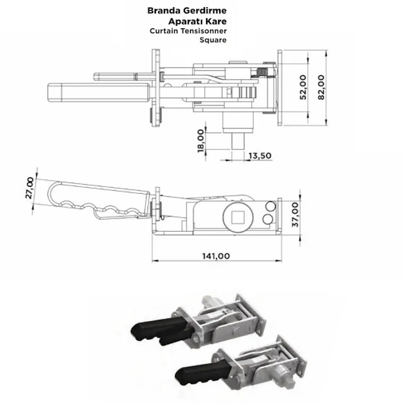 Branda Gerdirme Aparatı Kare - Görsel 2