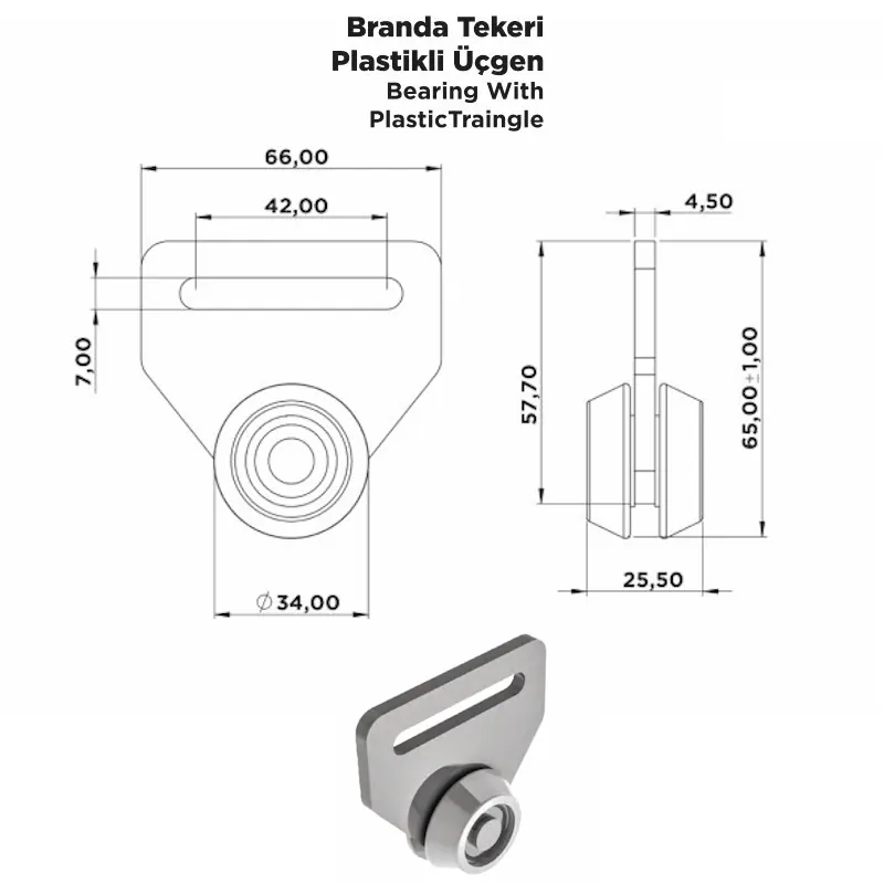 Branda Tekeri Plastikli Üçgen - Görsel 2