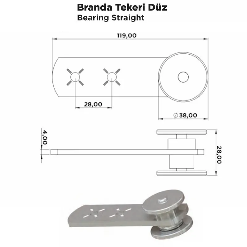 Branda Tekeri Düz - Görsel 2