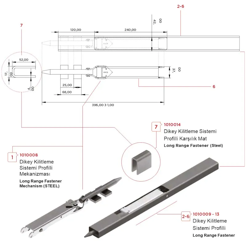 Dikey Kilitleme Sistemi Profilli - Görsel 2