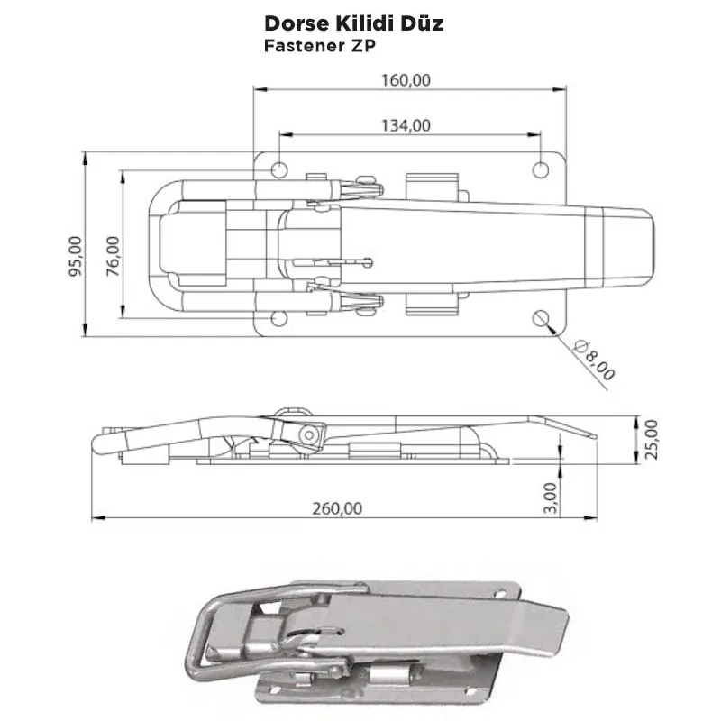 Dorse Kilidi Düz - Görsel 2
