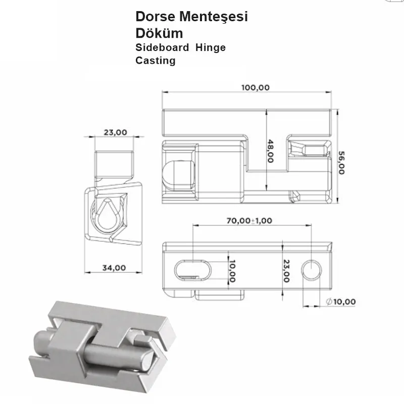 Dorse Menteşesi Döküm - Görsel 2