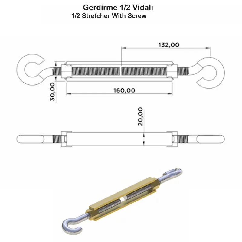 Gerdirme 1/2 Vidalı - Görsel 2
