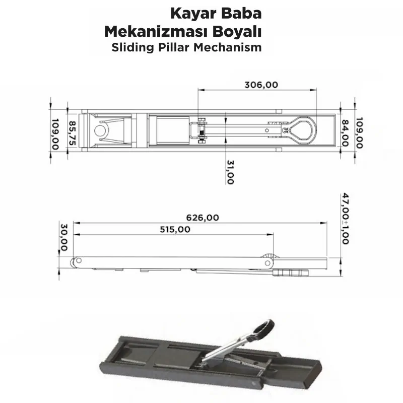 Kayar Baba Mekanizması Boyalı - Görsel 2