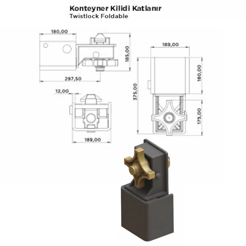 Konteyner Kilidi Katlanır - Görsel 2
