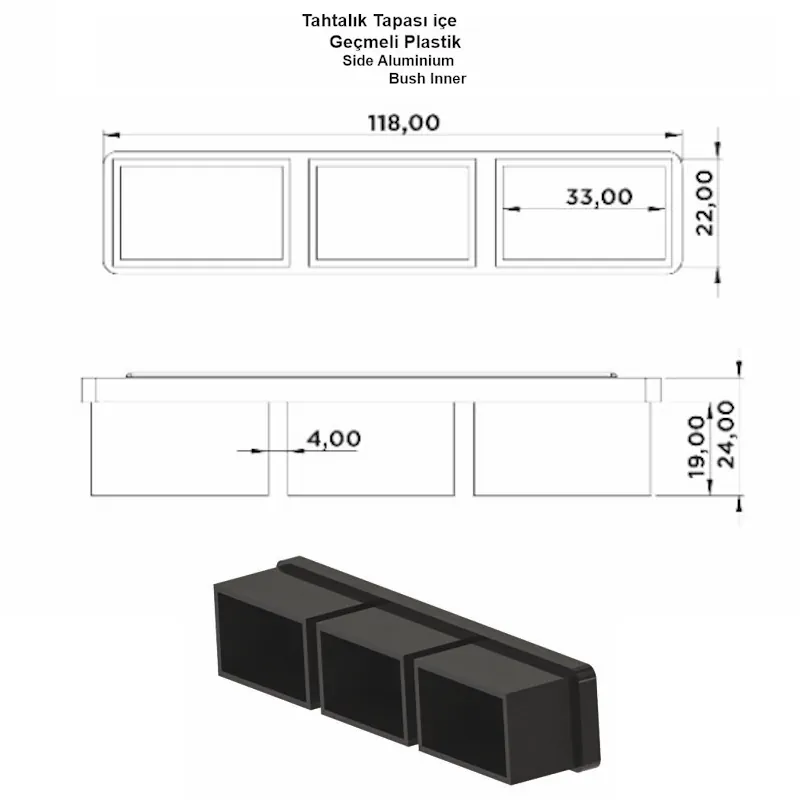 Tahtalık Tapası İçe Geçmeli Plastik - Görsel 2